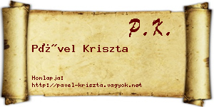 Pável Kriszta névjegykártya
